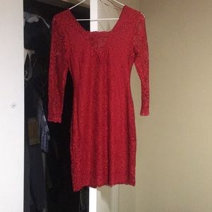 Red lace dress